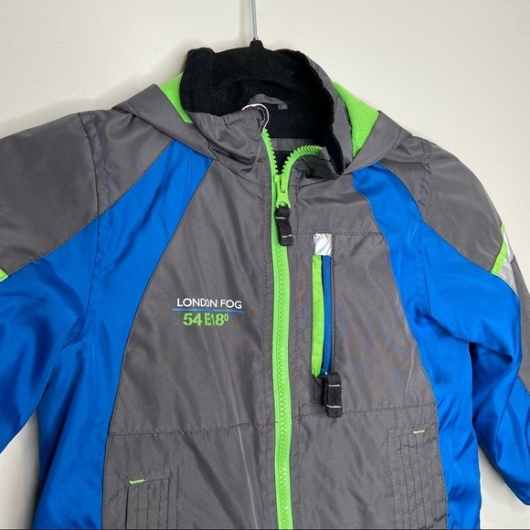 London Fog kids gray and blue winter jacket Sz 4 - Picture 3 of 11